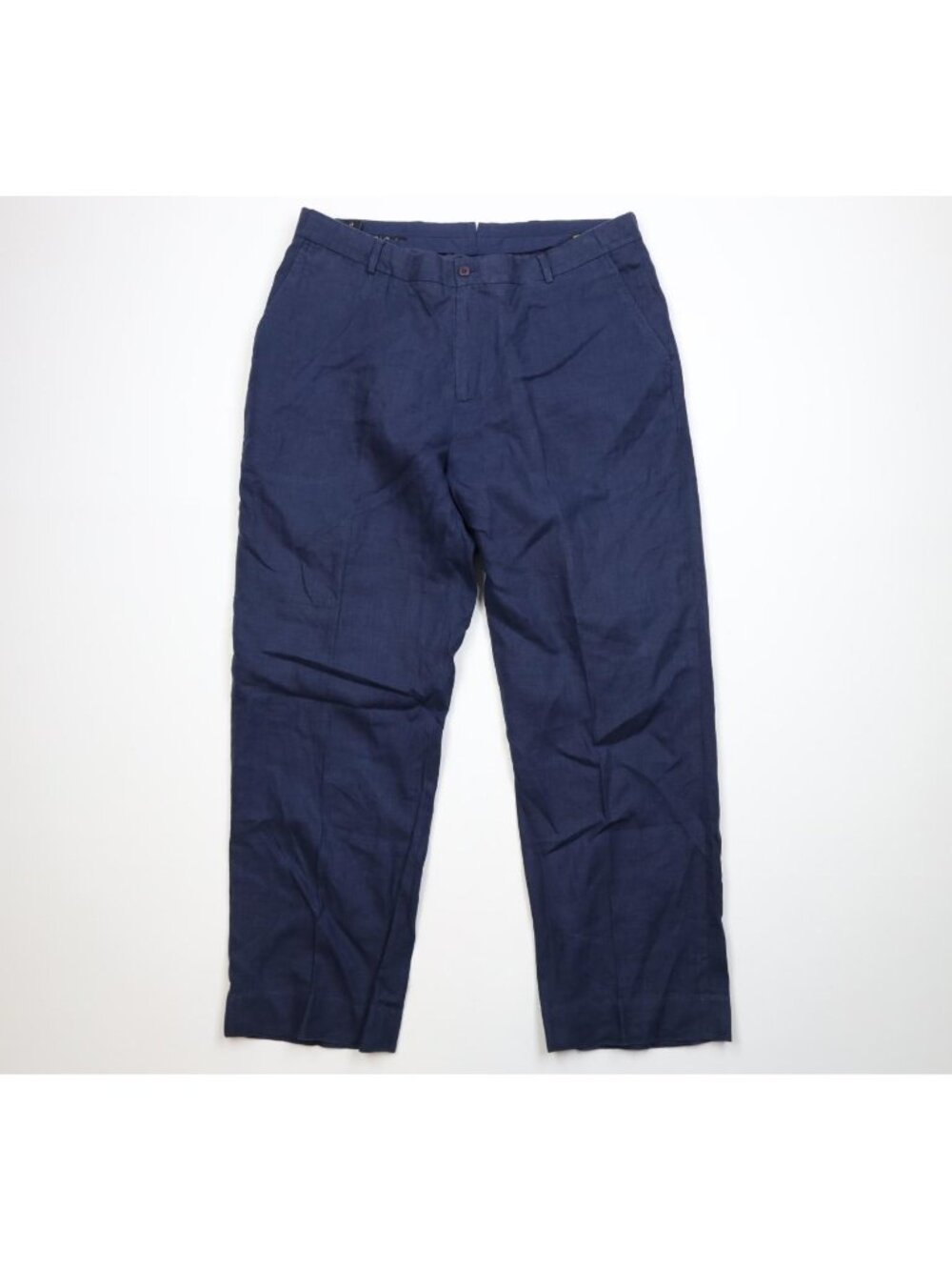 Vintage Palm Beach Linen Wide Leg Chino Pants Mens W38 L30 Blue Knit Harem
